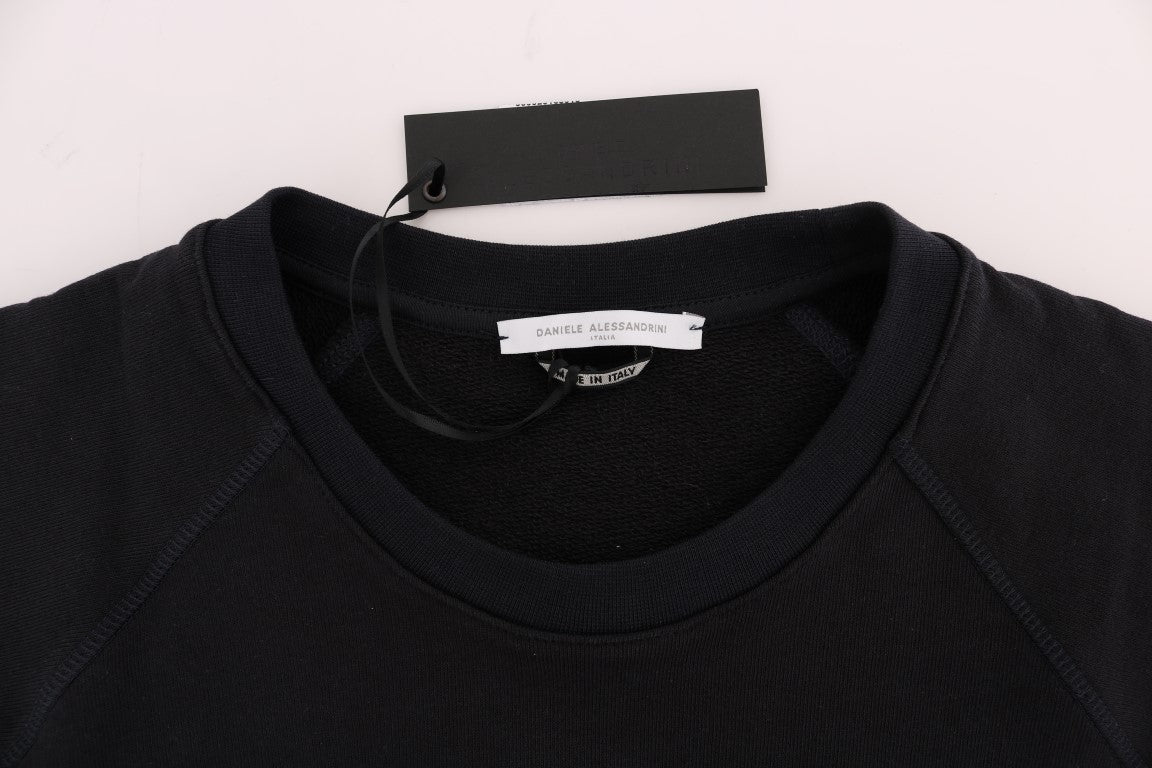 Jersey de algodón con cuello redondo azul