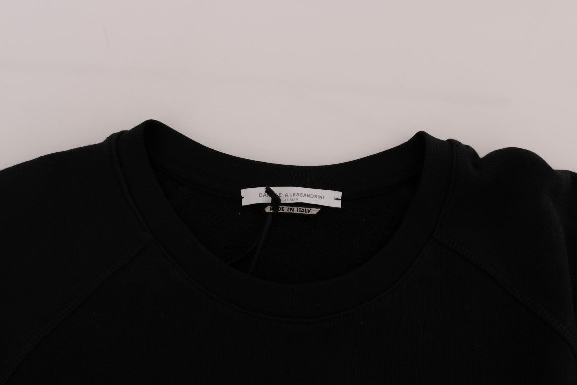 Jersey de algodón con cuello redondo negro