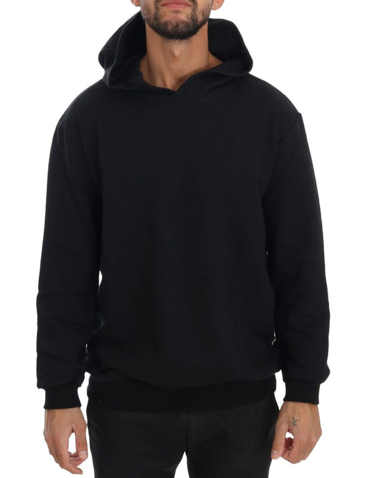 Sweat à capuche en coton noir élégant Daniele Alessandrini