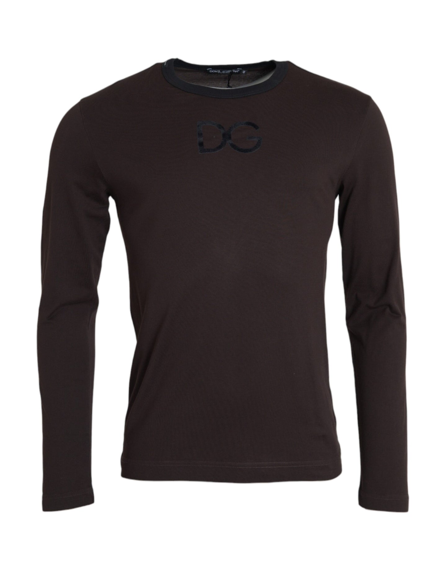 Dolce & Gabbana, Brauner Pullover mit Rundhalsausschnitt und DG-Logo