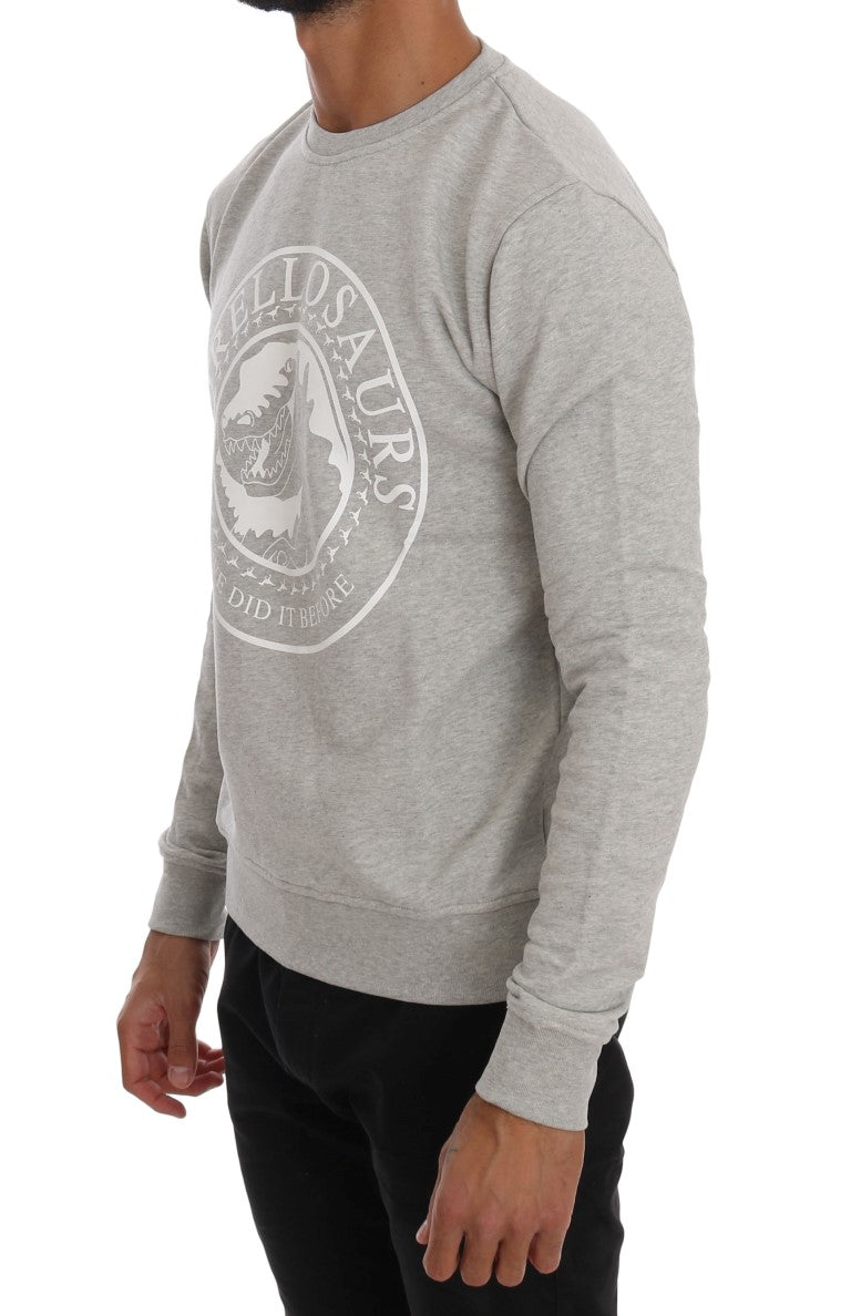 Jersey de algodón gris con cuello redondo