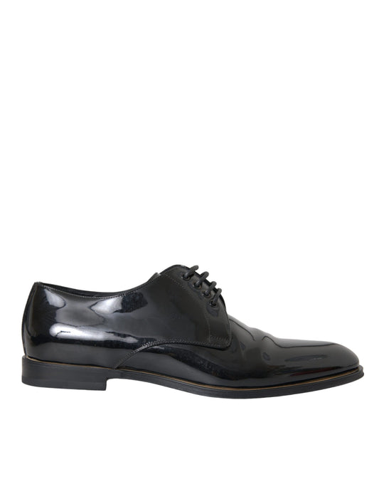 Dolce & Gabbana – Derby-Schuhe aus schwarzem Lackleder