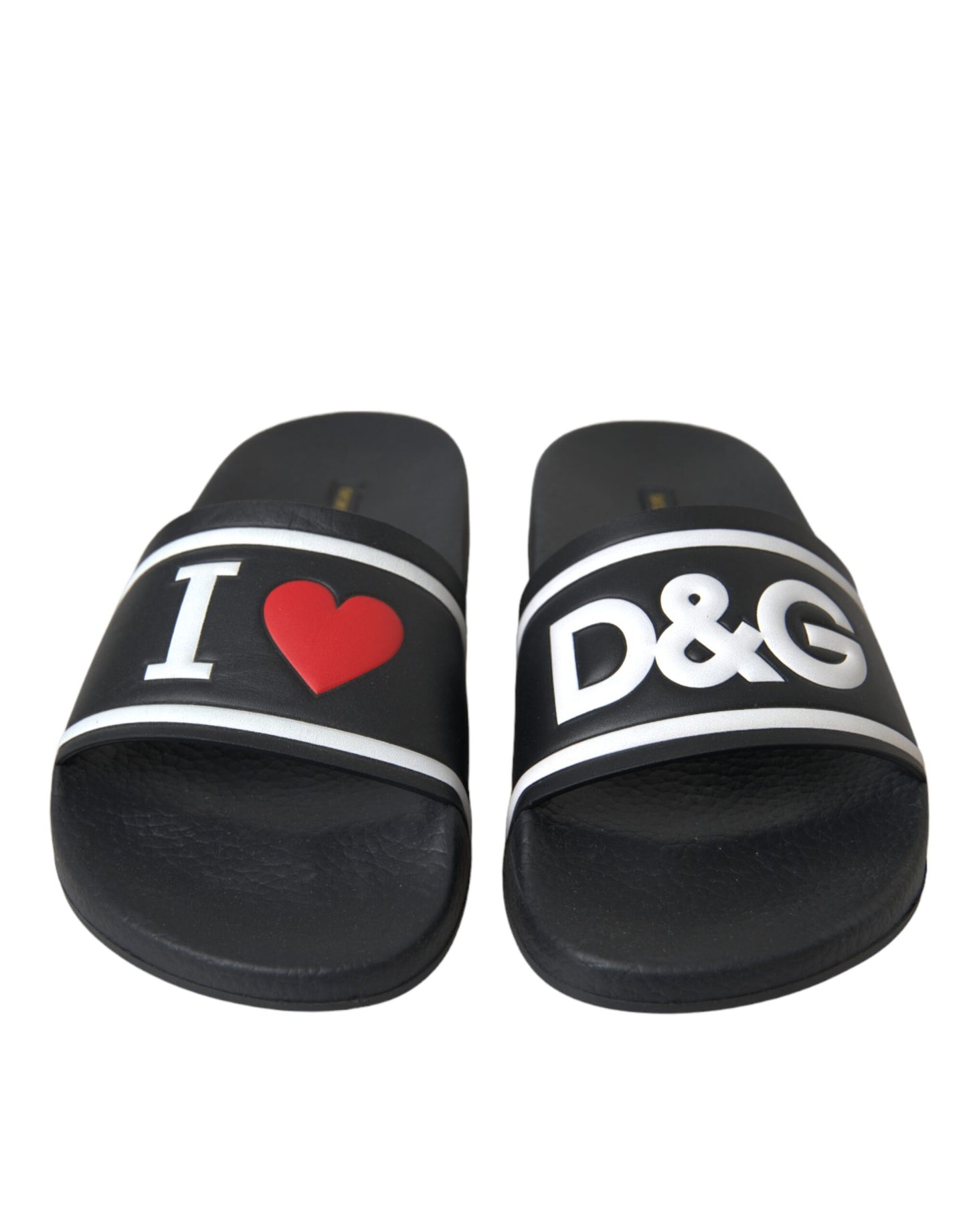 Dolce & Gabbana I Love D&G Sandalen aus schwarzem Leder