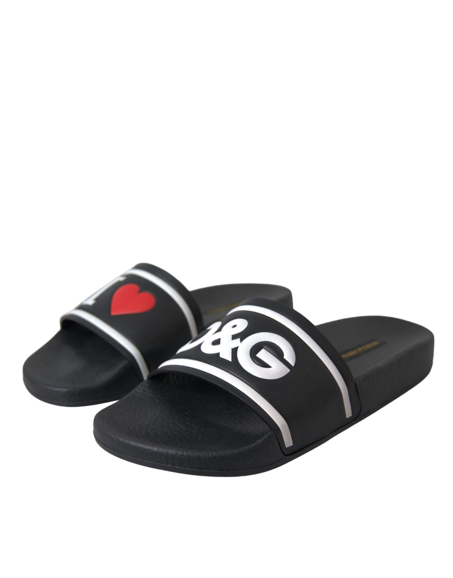 Dolce & Gabbana I Love D&G Sandalen aus schwarzem Leder