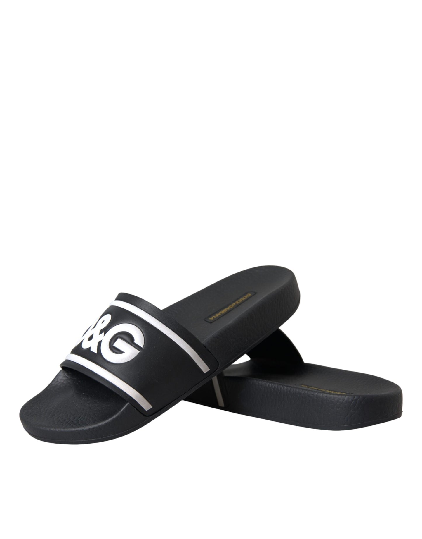 Dolce & Gabbana I Love D&G Sandalen aus schwarzem Leder
