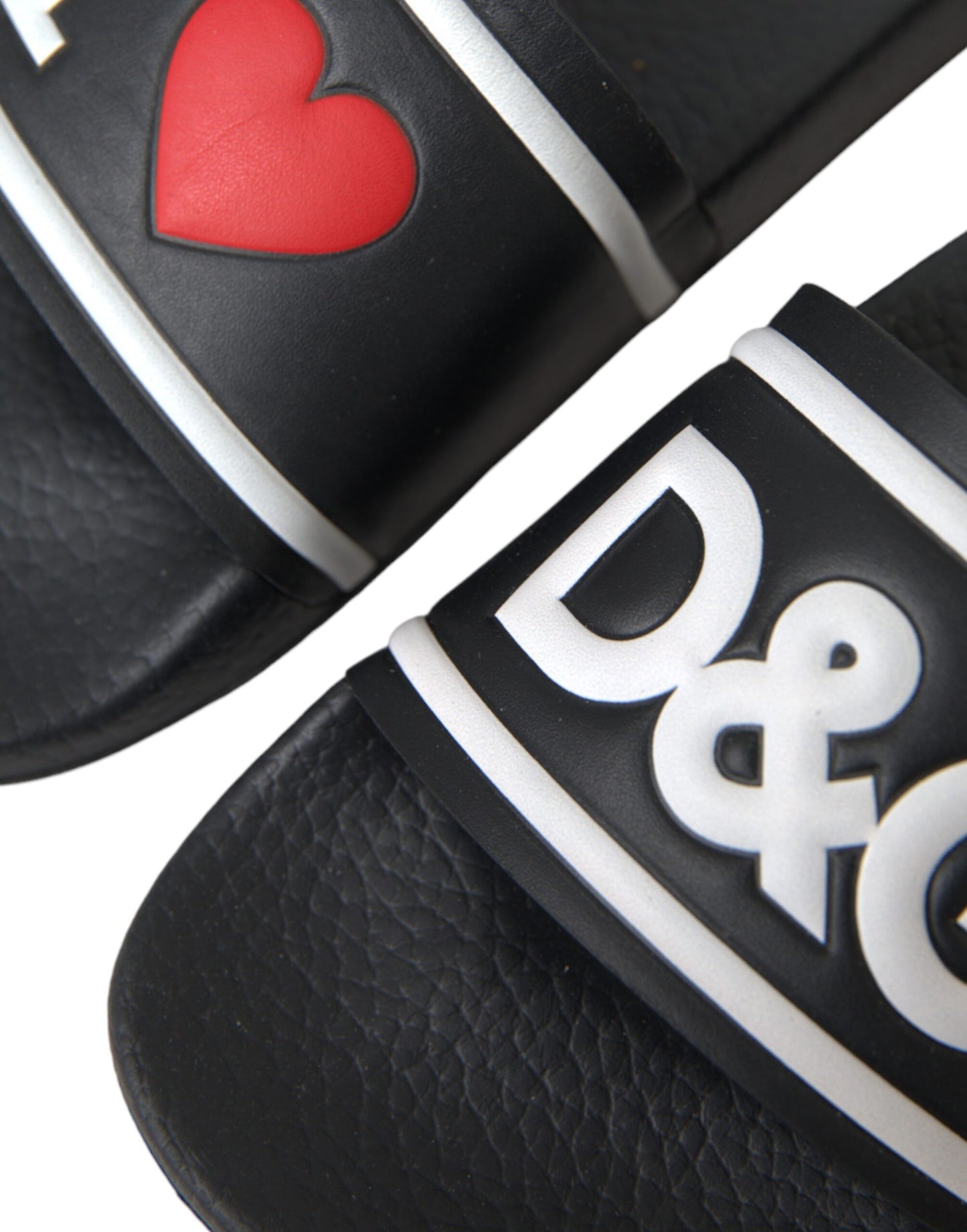 Dolce & Gabbana I Love D&G Sandalen aus schwarzem Leder