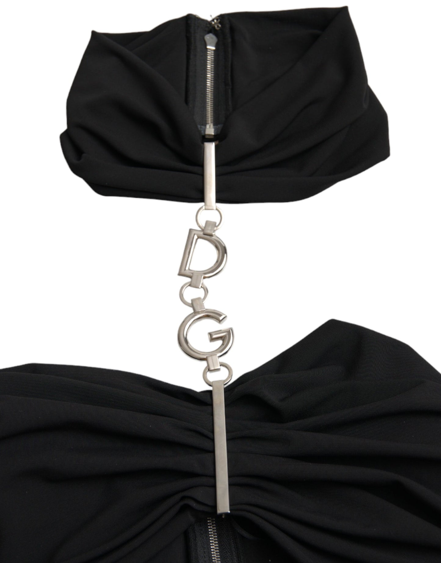 Dolce & Gabbana – Schwarzes, ärmelloses, figurbetontes Minikleid mit Cut-outs