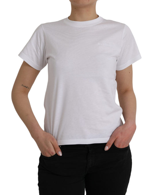 T-shirt Balenciaga bianca in cotone a maniche corte con colletto girocollo