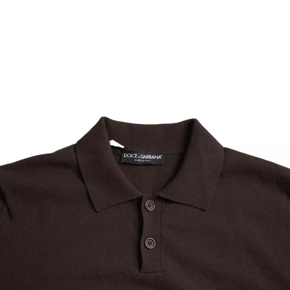 Dolce & Gabbana – Kurzärmliges T-Shirt mit Kragen und Logo in Braun für Herren