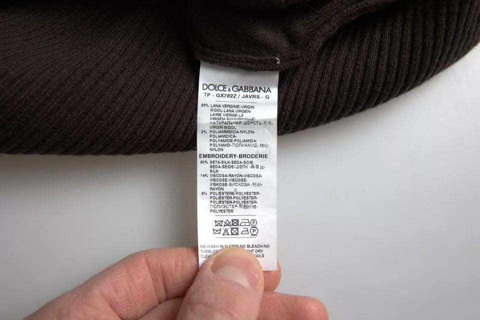 Dolce & Gabbana – Kurzärmliges T-Shirt mit Kragen und Logo in Braun für Herren