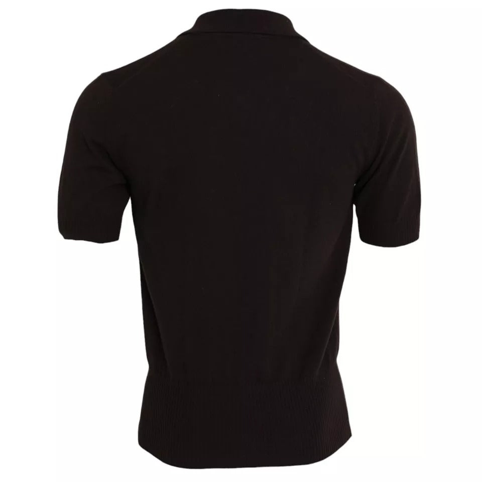 Dolce & Gabbana – Kurzärmliges T-Shirt mit Kragen und Logo in Braun für Herren