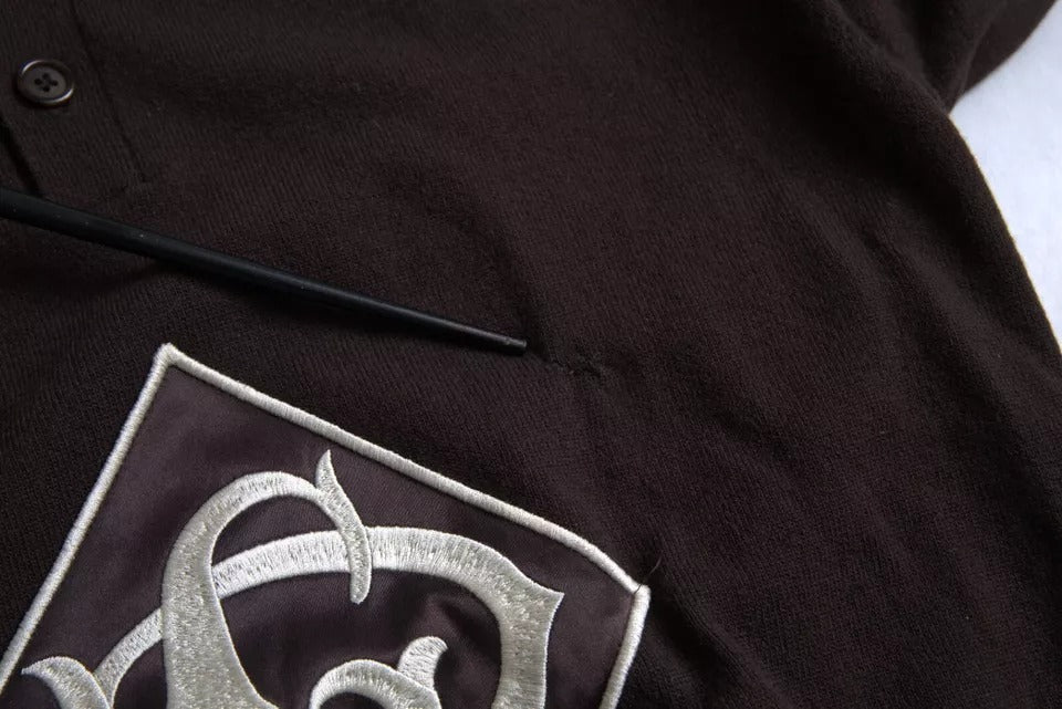 Dolce & Gabbana – Kurzärmliges T-Shirt mit Kragen und Logo in Braun für Herren