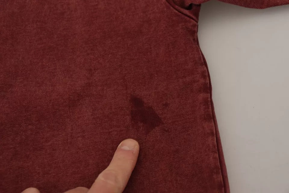 Dolce & Gabbana – Kastanienbraunes bedrucktes T-Shirt aus Baumwolle mit Rundhalsausschnitt
