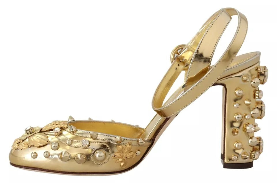 Dolce & Gabbana Vally Slingback-Sandalen mit goldenen Nieten