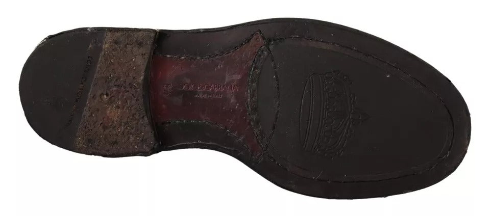 Dolce & Gabbana – Schwarze Oxford-Schuhe aus Leder im Brogue-Stil