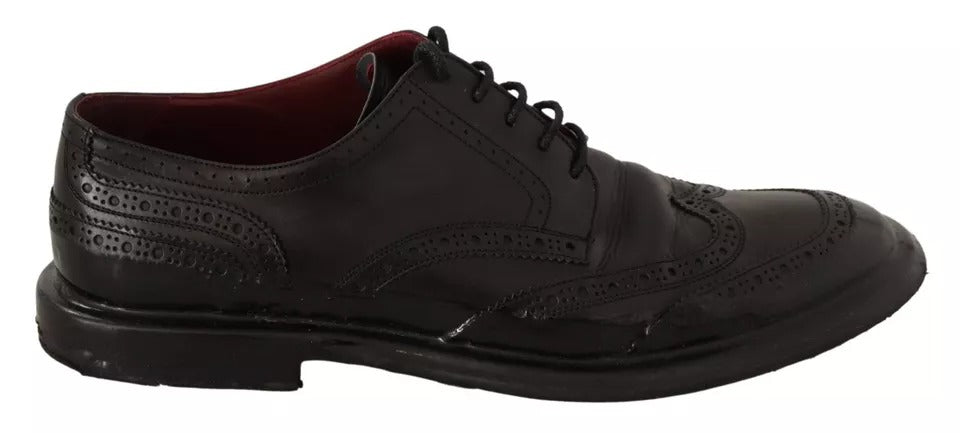 Dolce & Gabbana – Schwarze Oxford-Schuhe aus Leder im Brogue-Stil