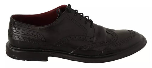 Dolce & Gabbana – Schwarze Oxford-Schuhe aus Leder im Brogue-Stil