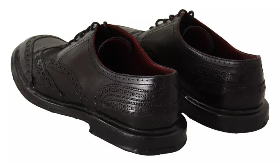 Dolce & Gabbana – Schwarze Oxford-Schuhe aus Leder im Brogue-Stil
