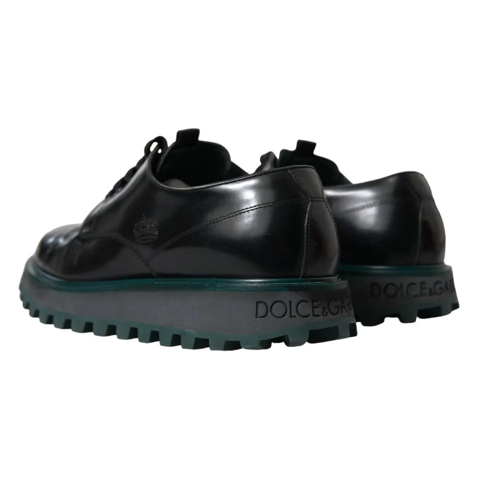 Dolce & Gabbana – Derby-Schuhe aus schwarzem Leder für formelle Anlässe