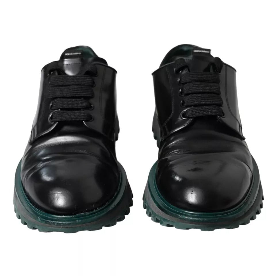 Dolce & Gabbana – Derby-Schuhe aus schwarzem Leder für formelle Anlässe