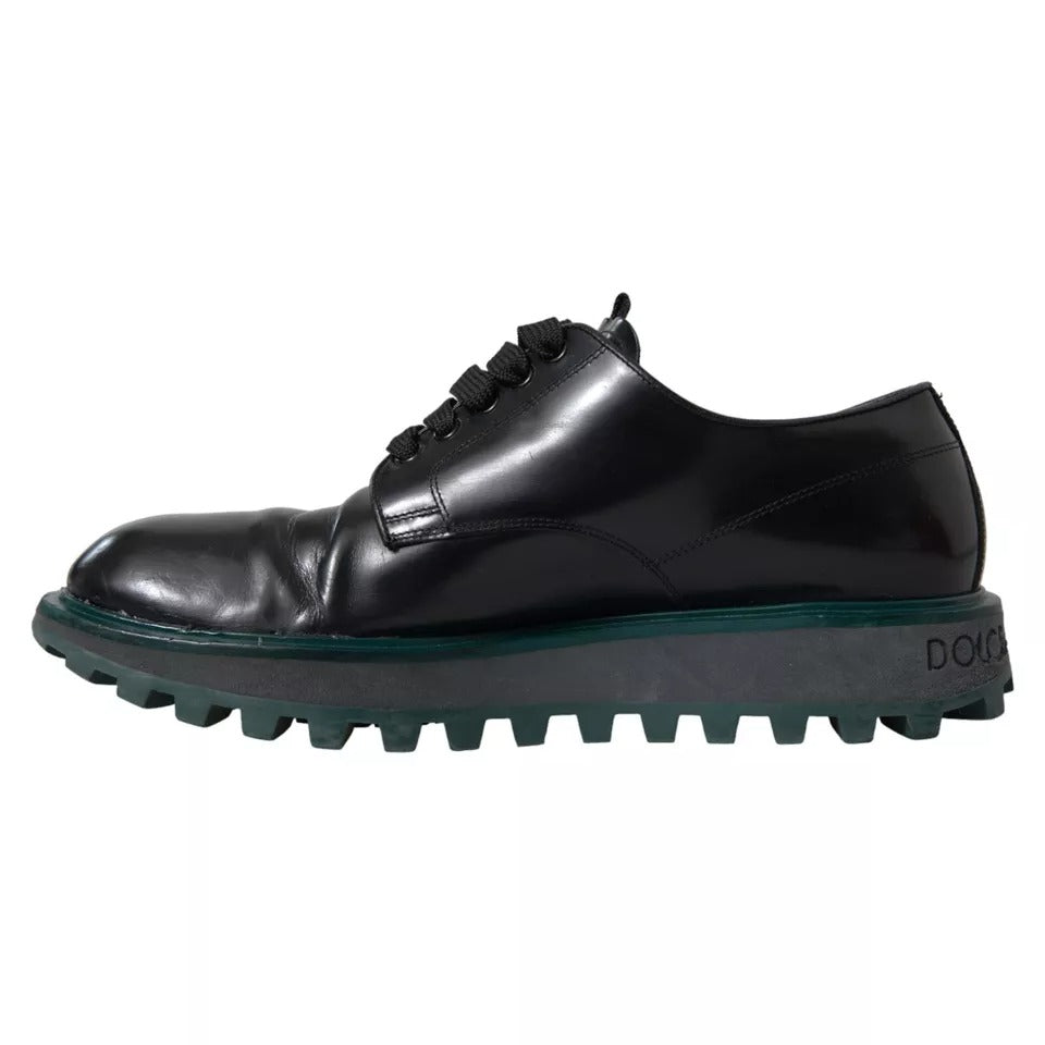 Dolce & Gabbana – Derby-Schuhe aus schwarzem Leder für formelle Anlässe