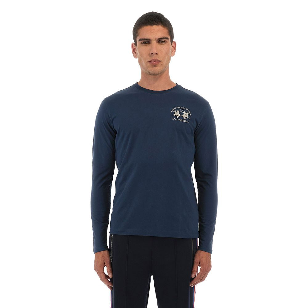La Martina – Blaues Baumwoll-T-Shirt
