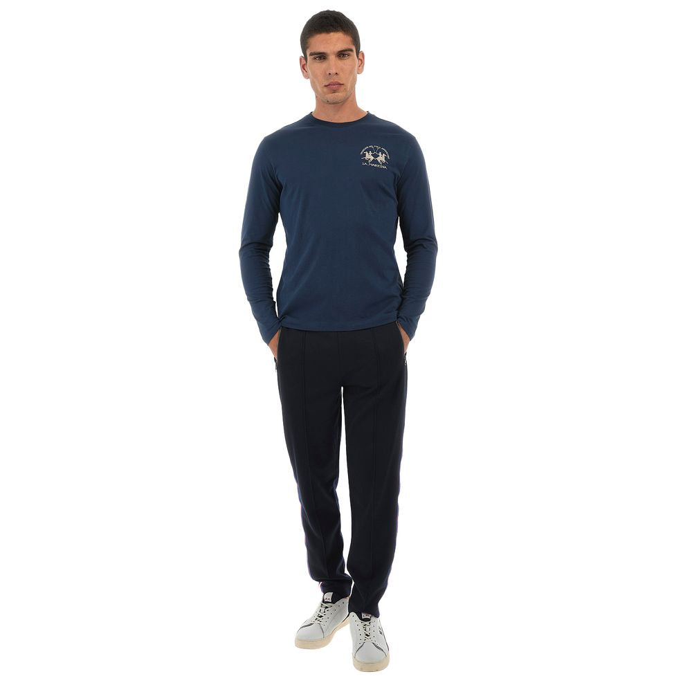 La Martina – Blaues Baumwoll-T-Shirt