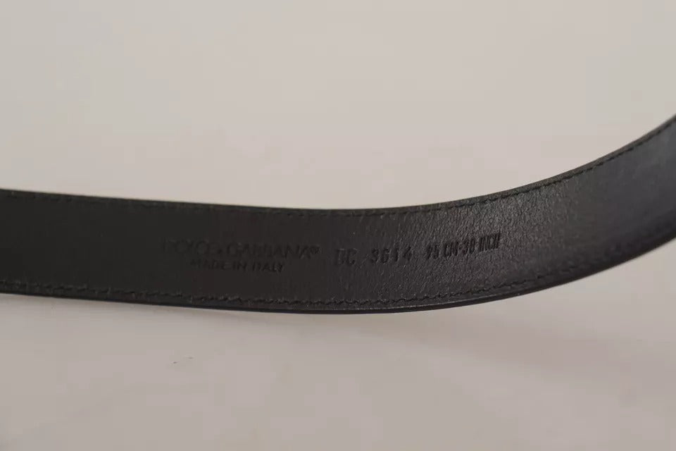 Dolce & Gabbana – Schwarzer Gürtel aus Kalbsleder mit Vintage-Logo und Metallschnalle
