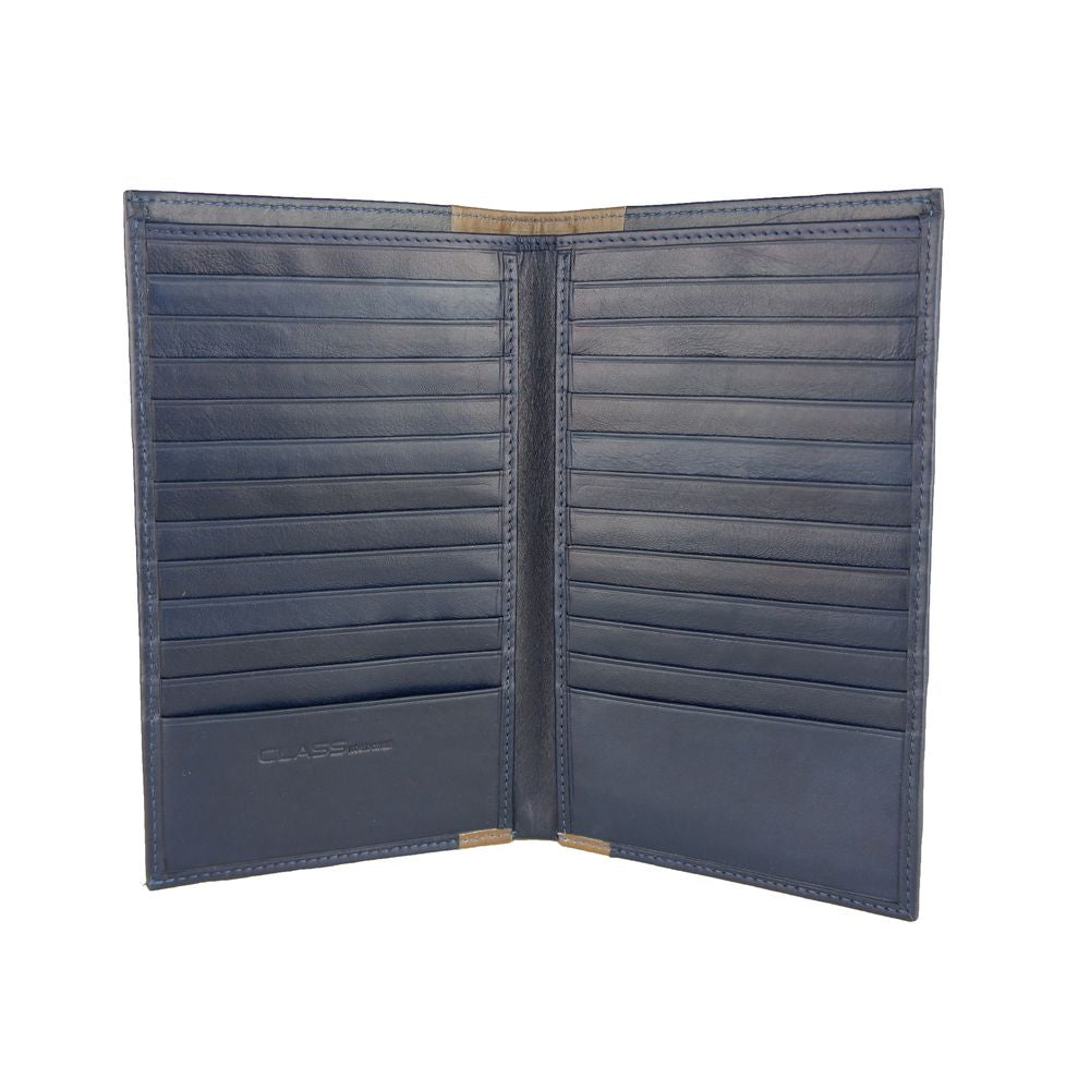 Cartera de cuero azul