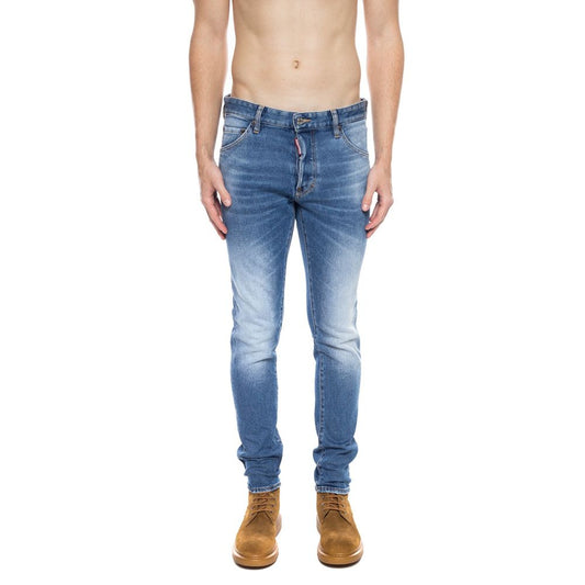 Dsquared² Blaue Baumwoll-Herren-Jeans im Used-Look