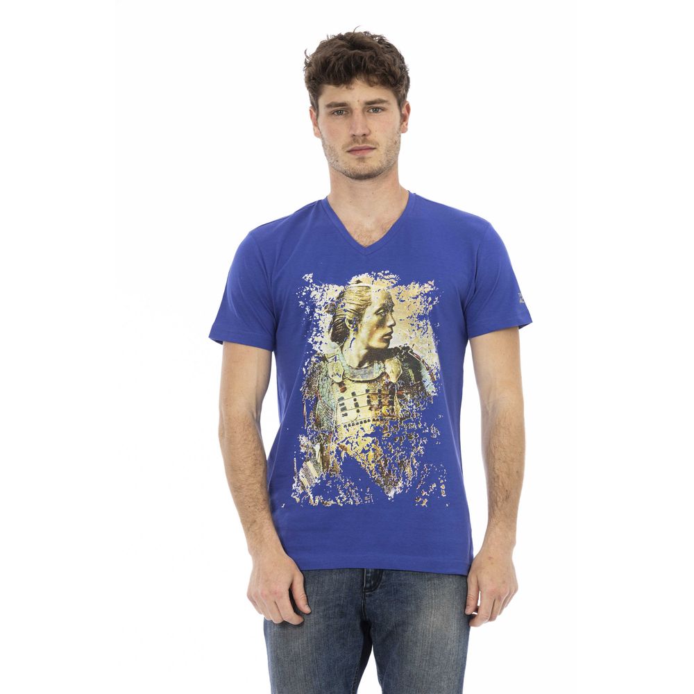 Camiseta de algodón azul