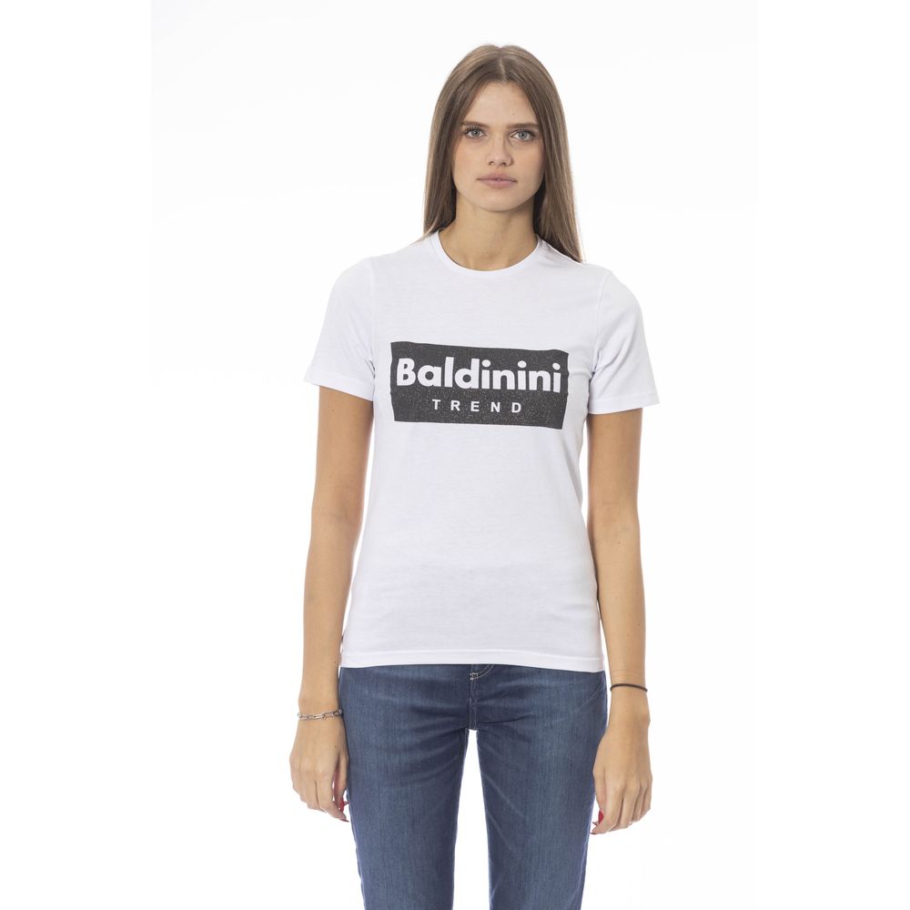 T-shirt Femme en Coton Blanc Baldinini Trend