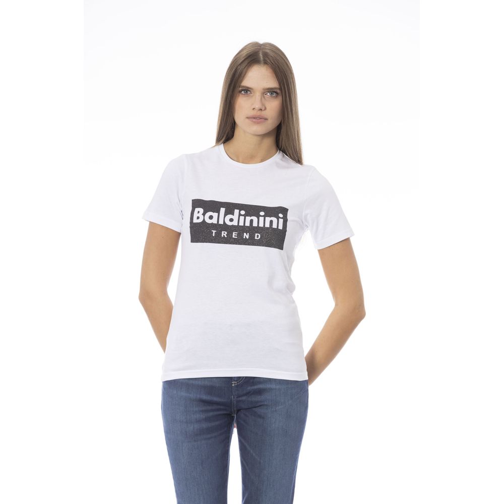 T-shirt Femme en Coton Blanc Baldinini Trend