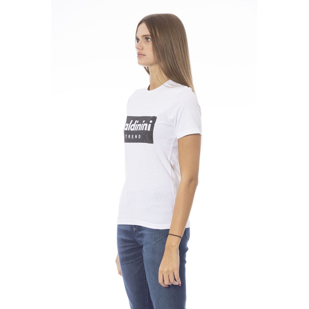 T-shirt Femme en Coton Blanc Baldinini Trend
