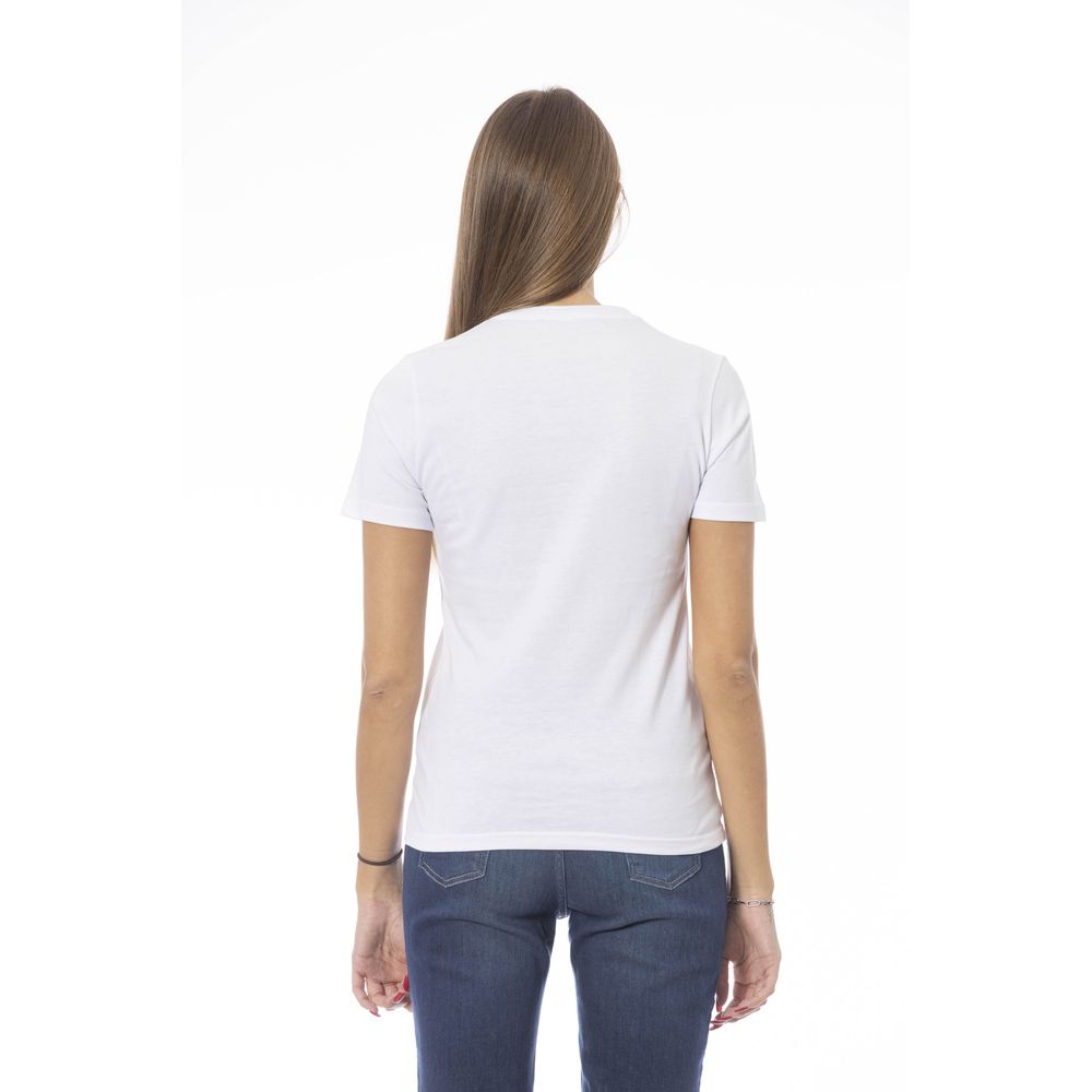 T-shirt Femme en Coton Blanc Baldinini Trend