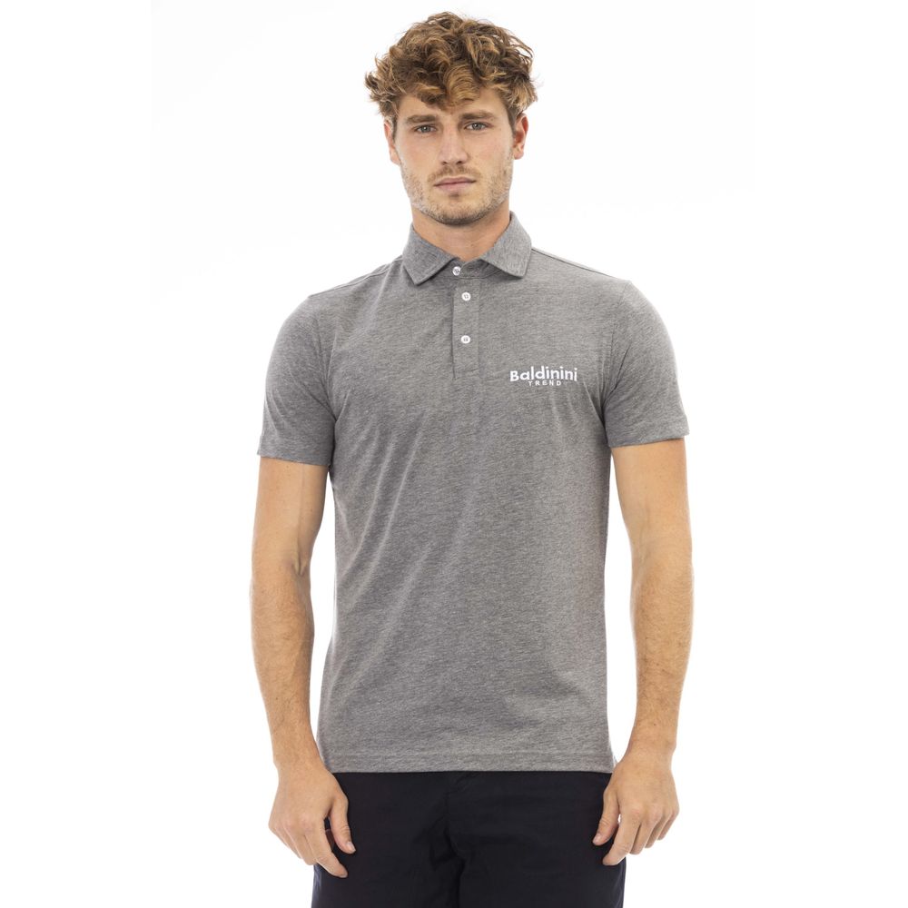 Polo da uomo in cotone grigio Baldinini Trend