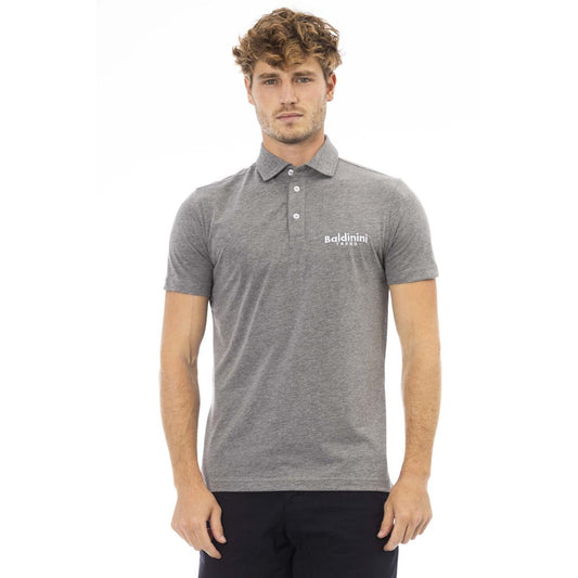 Polo da uomo in cotone grigio Baldinini Trend