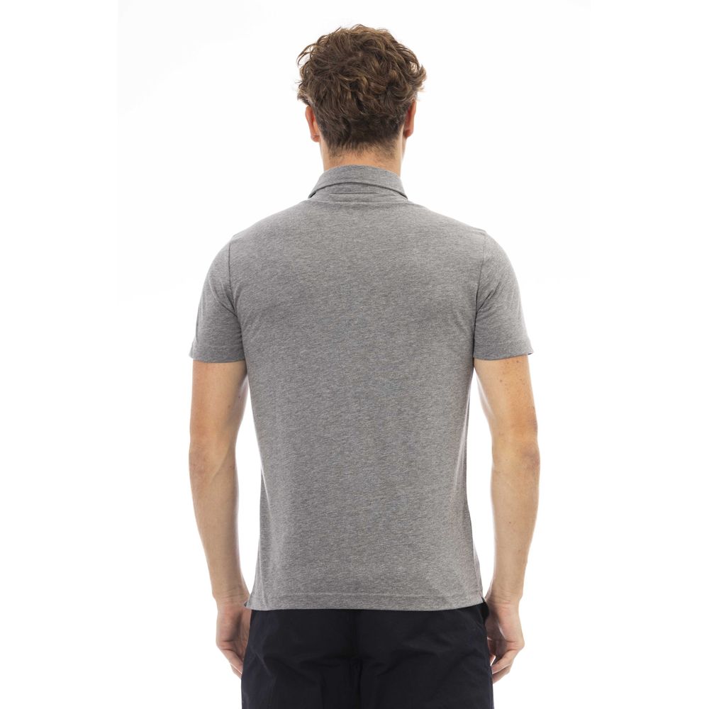 Polo da uomo in cotone grigio Baldinini Trend