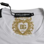 Dolce & Gabbana – Weißes, kurzärmliges Rundhals-T-Shirt aus Baumwolle