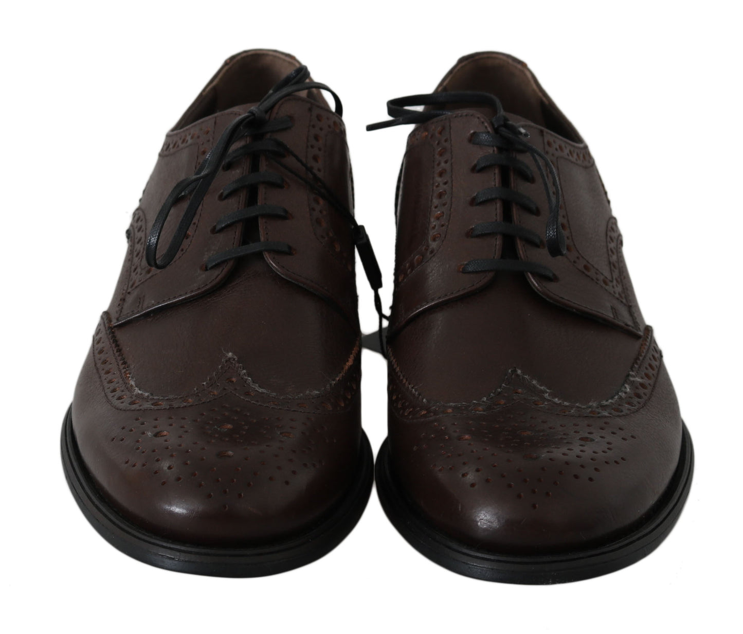 Dolce & Gabbana Elegante Derby-Brogues aus braunem Leder