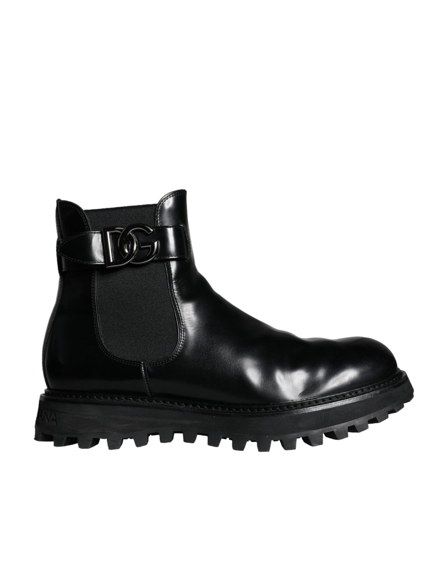 Dolce & Gabbana – Chelsea-Boots mit DG-Logo und schwarzem Gürtel für Herren