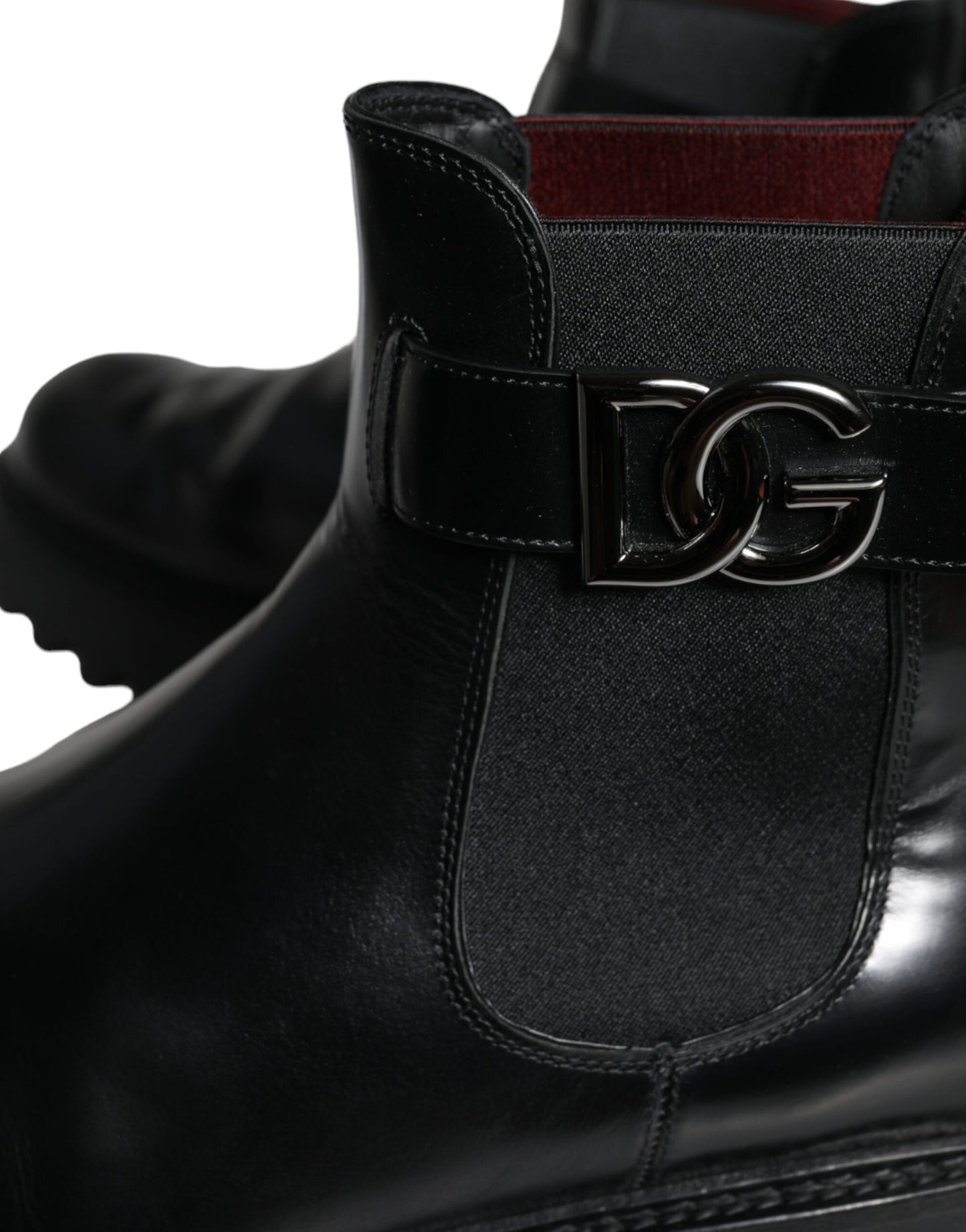 Dolce & Gabbana – Chelsea-Boots mit DG-Logo und schwarzem Gürtel für Herren