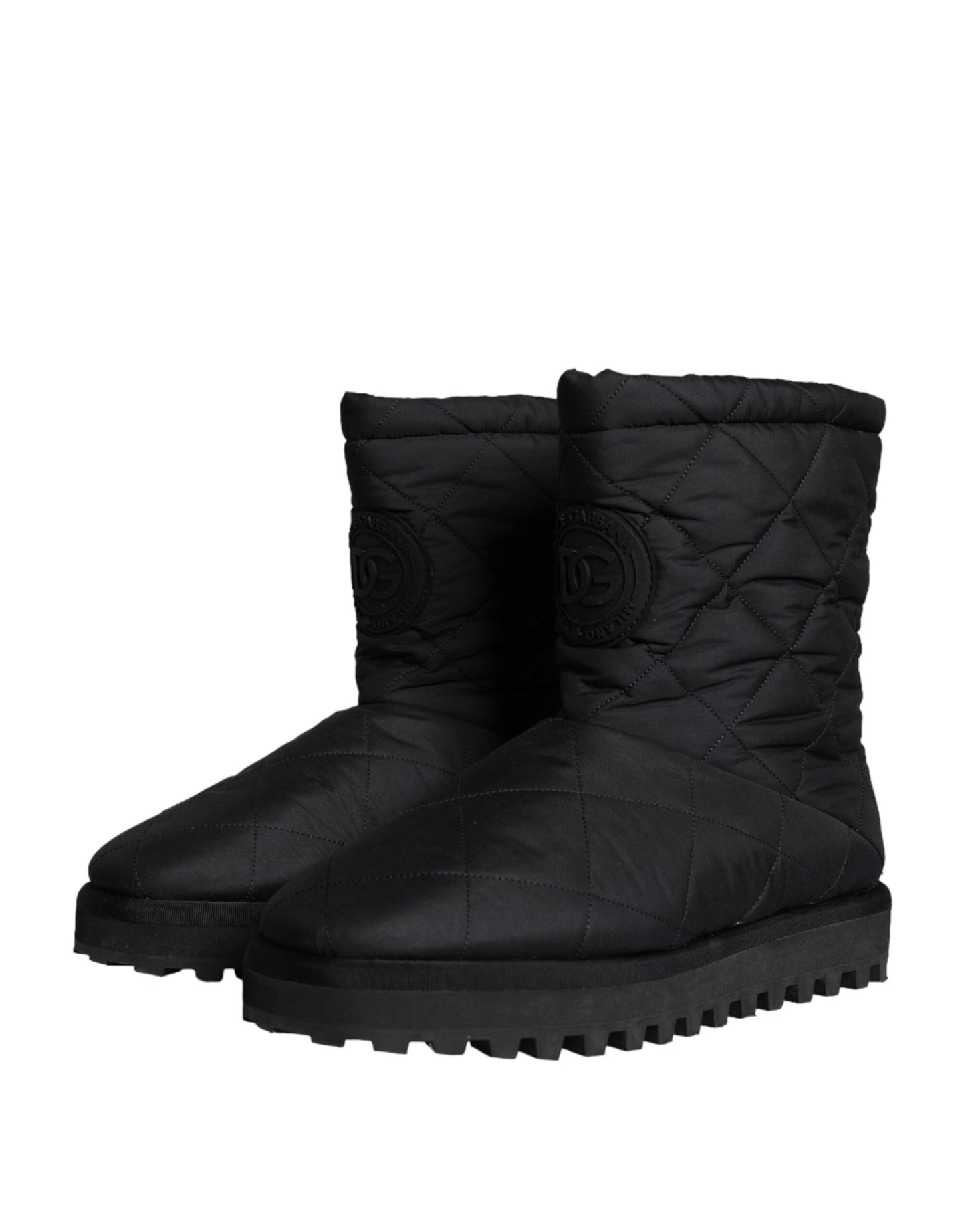 Dolce & Gabbana - Schwarze, gepolsterte Nylonstiefel mit halbhohem Schaft - Herrenstiefel