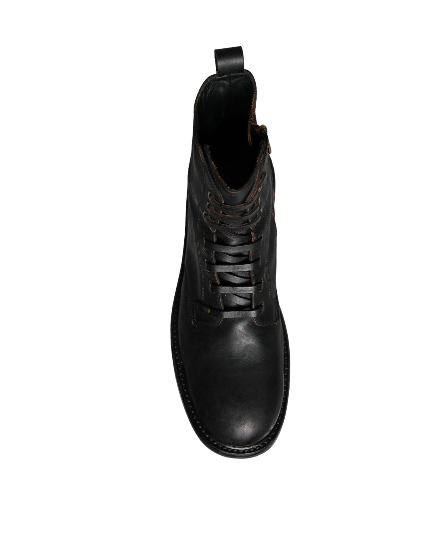 Dolce & Gabbana – Schwarze, halbhohe Schnürstiefeletten Herren Schuhe