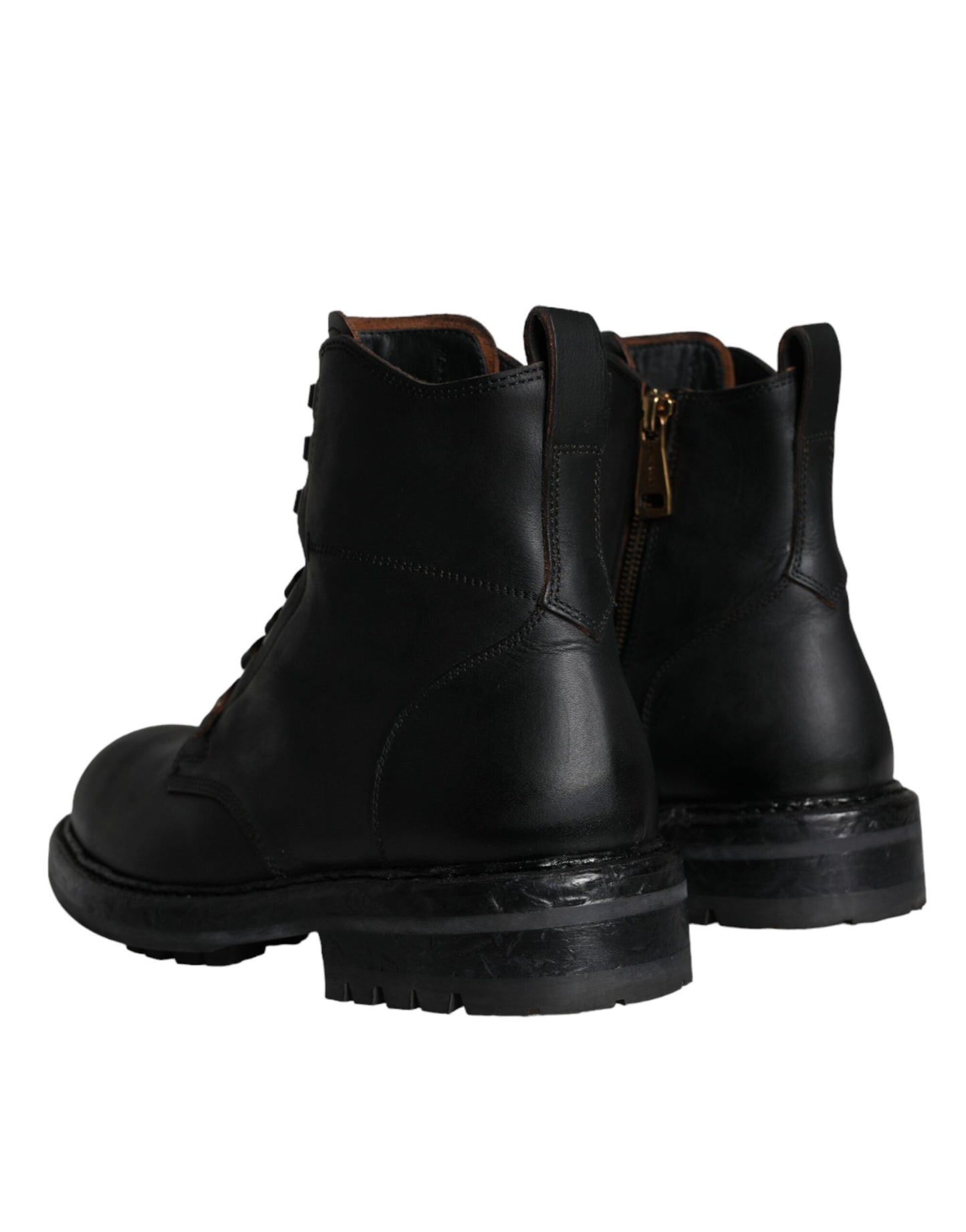 Dolce & Gabbana – Schwarze, halbhohe Schnürstiefeletten Herren Schuhe