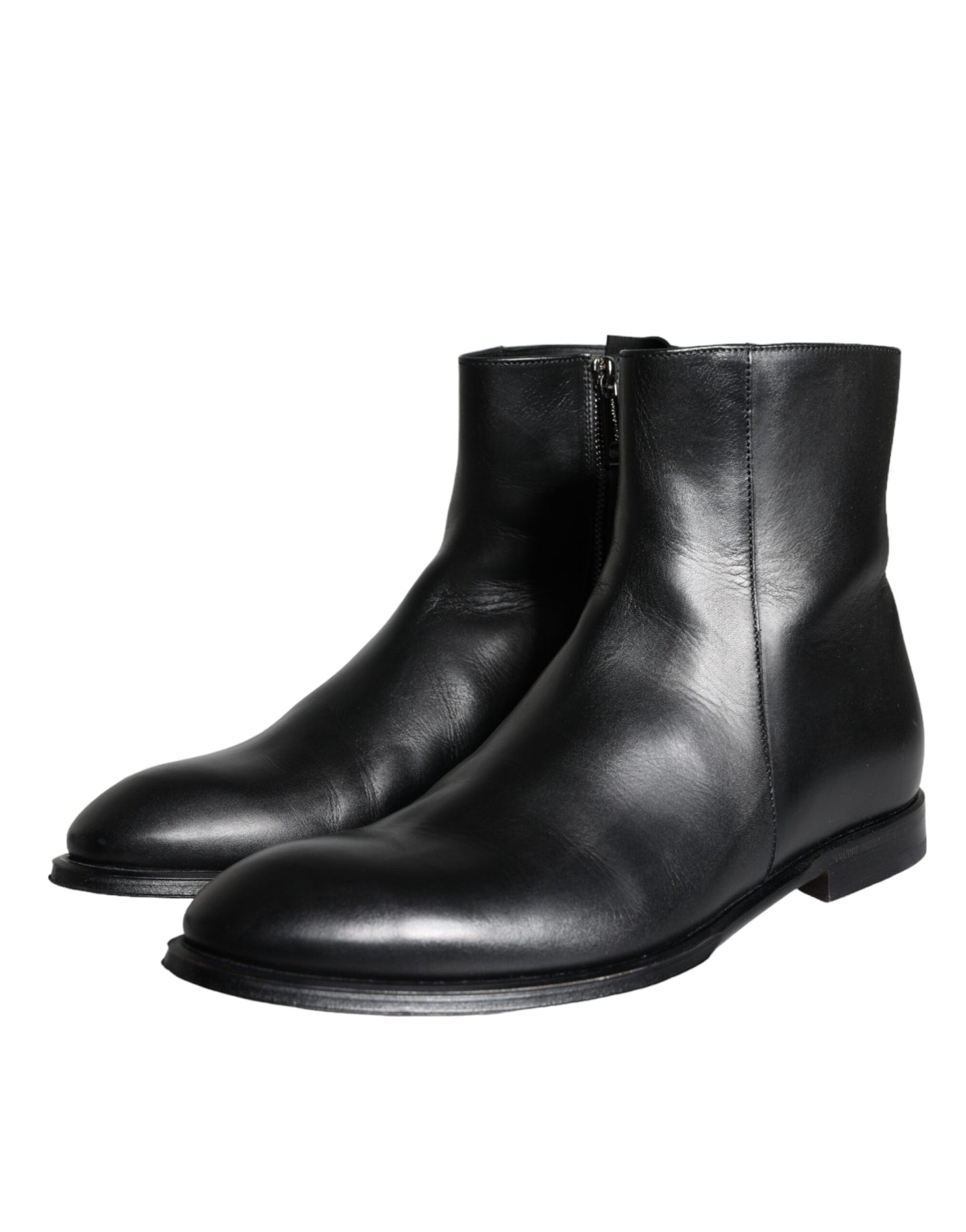 Dolce & Gabbana Stiefeletten aus schwarzem Kalbsleder für Herren
