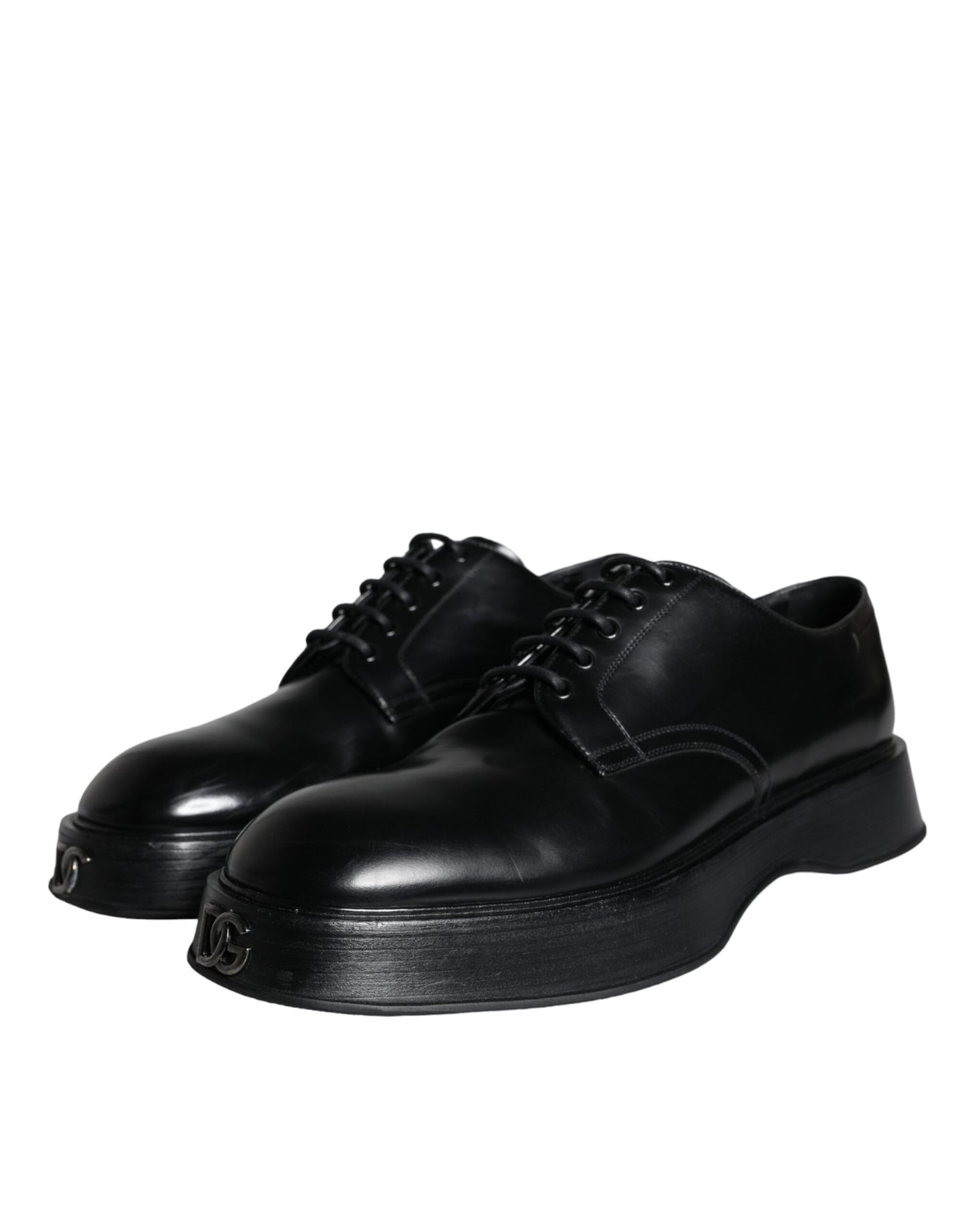 Dolce & Gabbana – Derby-Schuhe aus schwarzem Kalbsleder