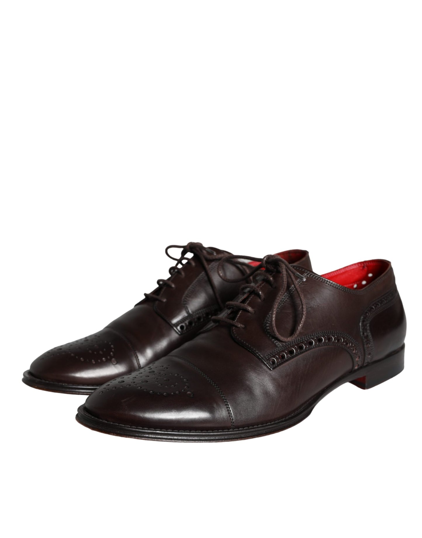 Dolce & Gabbana – Oxford-Schnürschuhe aus braunem Kalbsleder