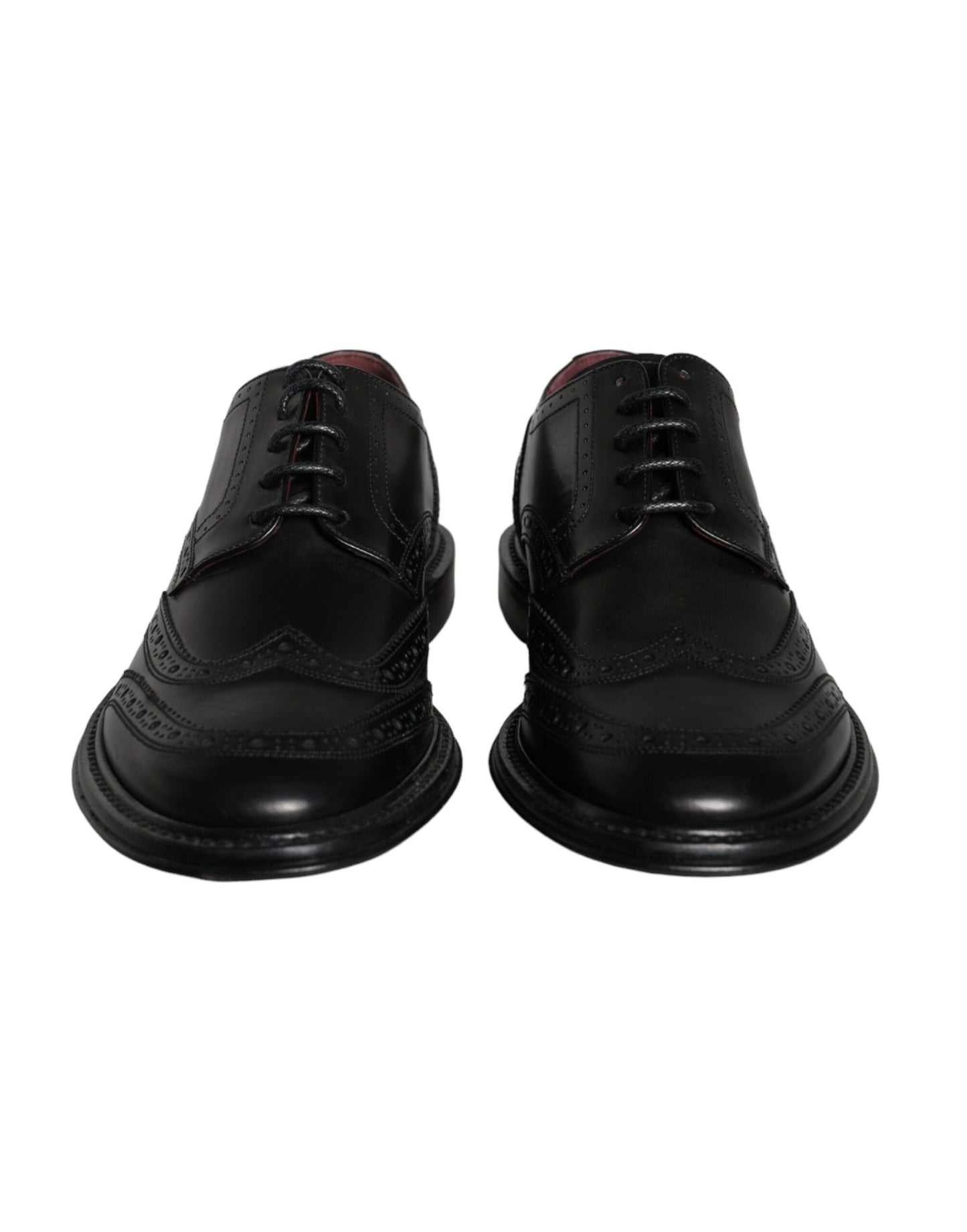 Dolce & Gabbana – Formelle Oxford-Schuhe aus schwarzem Leder mit Flügelkappe für Herren