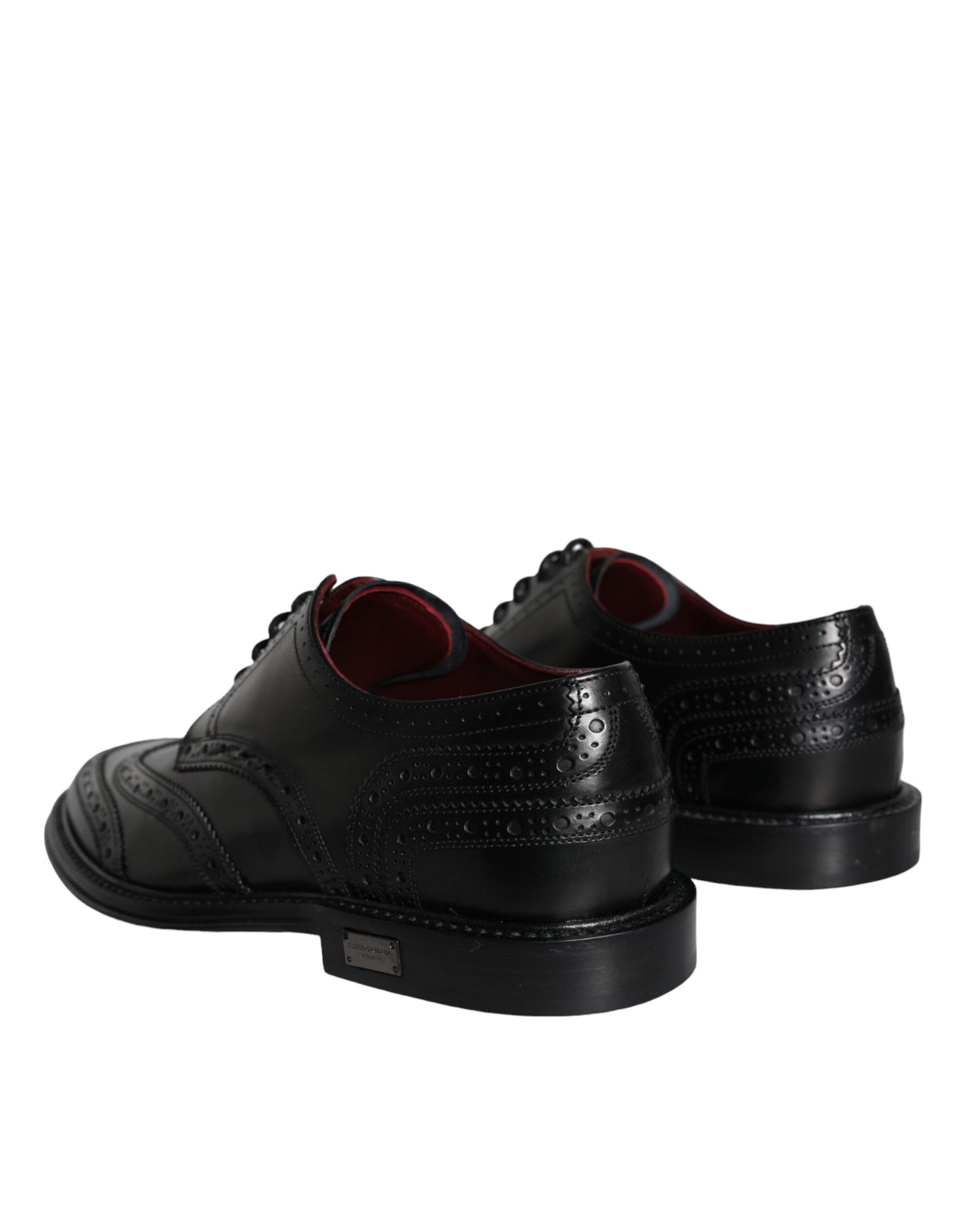 Dolce & Gabbana – Formelle Oxford-Schuhe aus schwarzem Leder mit Flügelkappe für Herren